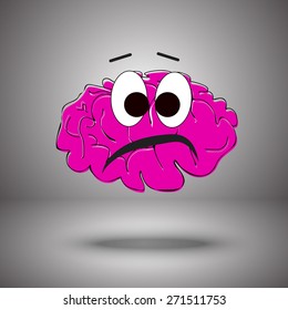 Pink brain very sad