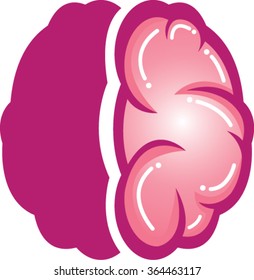 Pink brains outline vector illustration | Vector Illustration of Brain in Pink Color | Brain Symbol 