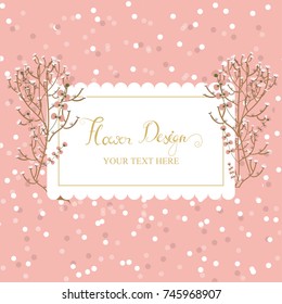 pink branches flowers vector background 