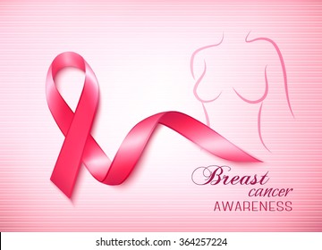 Pink breast cancer awareness background. Vector.