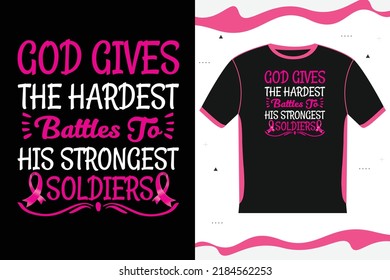 pink Breast cancer awareness lettering t-shirt design