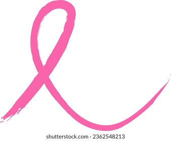 Pink breast cancer awareness ribbon