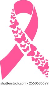 Pink Breast Cancer Awareness Ribbon Symbol Vector#07A
