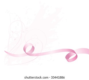 Pink Breast Cancer Awareness Ribbon Background