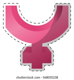 Pink breast cancer creative icon, vector illustration