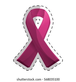 Pink breast cancer ribon image design icon