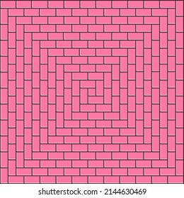 Fondo de la ilustración del diseño del vector de pared de color de ladrillo rosa