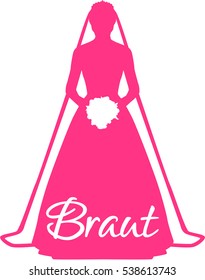 Pink bride with german word