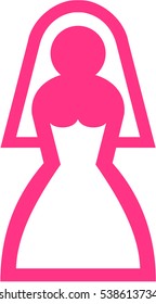 Pink bride pictogram