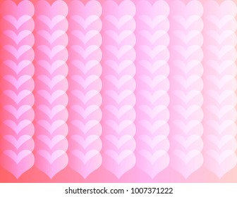 Pink bright background with hearts