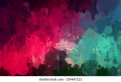 Pink bright brush strokes mix background. Vector version