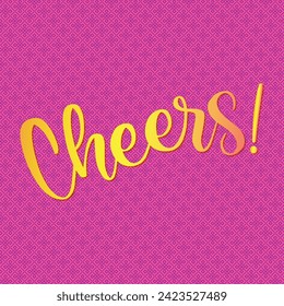 pink bright cheers lettering golden light design background