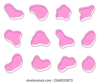 Formas y líneas de líquido dinámico y brillante rosa. Elemento de diseño de forma gráfica líquida. Fondo vectorial o salpicadura geométrica moderna y abstracta fluida. EPS 10.
