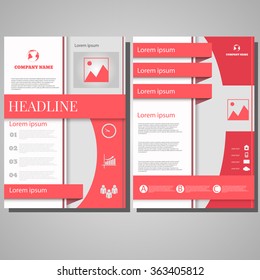Pink Brochure Flyer design Layout template, size A4, Front page and back page design eps 10