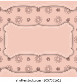 A pink brochure with Greek motifs ready for printing.