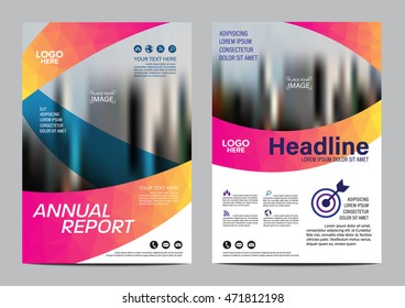 Pink Brochure Layout design template. Annual Report Flyer Leaflet cover Presentation Modern background. illustration vector in A4 size