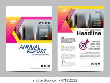 Pink Brochure Layout design template. Annual Report Flyer Leaflet cover Presentation Modern background. illustration vector in A4 size