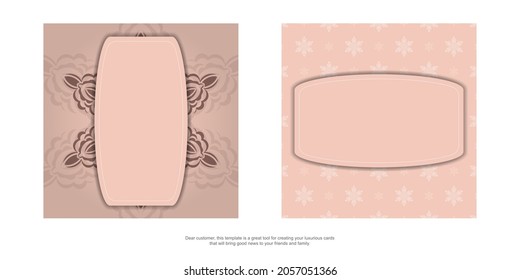 Folleto rosa con patrón de mandala para sus felicitaciones.
