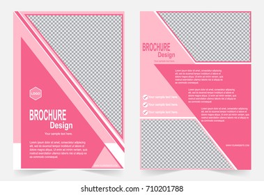 Pink Brochure template flyer design, abstract template for annual report, magazine, poster