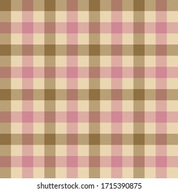 Pink, Brown and Beige colors Lumberjack plaid seamless pattern.Texture from rhombus/squares for-plaid,tablecloths, clothes, shirts, dresses, paper, bedding, blankets and other textile products.