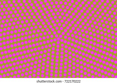 Pink and brown dotted halftone vector background. Autumn color palette halftone banner template. Vintage dotted pattern. Radial dotted gradient. Pop art surface design. Abstract halftone texture