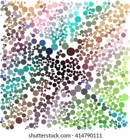 Pink brown green dot on white abstract background