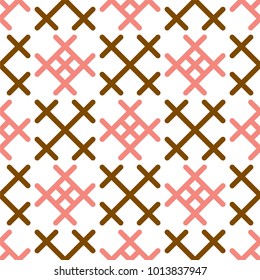 Pink and brown line pattern. Geometric background vector.