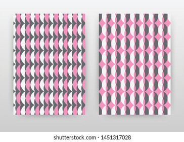 Pink brown round geometric seamless texture pattern design for annual report, brochure, flyer, poster. Pattern background vector illustration for flyer, leaflet. Business abstract A4 brochure template