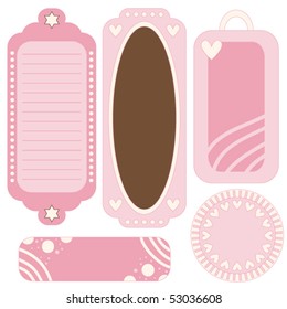 Pink and brown vector tags or labels