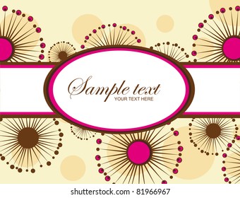 pink, brown and white blank abstract flowers background. illustration