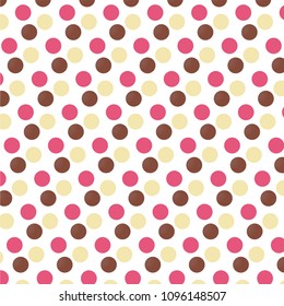 Pink, Brown and yellow dots pattern
