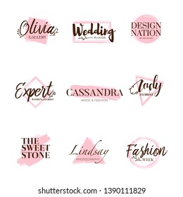 Pink Brush Logo Type Collection
