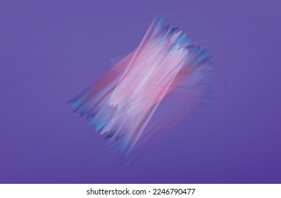 
rosafarbener Pinselstrich 3d. Flüssige mehrfarbige Farbspritze, wache Linie. Reizend, transparent, gewellter Pinselstrich, gerissene Kanten. Textur der Regenbogenfarbe verschüttete auf die Oberfläche. Vektorgrafik.