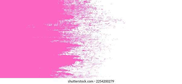 Pink brush stroke background. Pink ink splash on backdrop. Brush background for wallpaper, paint splatter template, dirt banner, watercolor design, dirty texture. Trendy brush background, vector