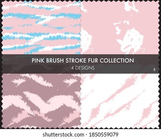 La colección de pieles de pincel rosado incluye 4 swatings de diseño para impresiones de moda, homeware, gráficos, fondos