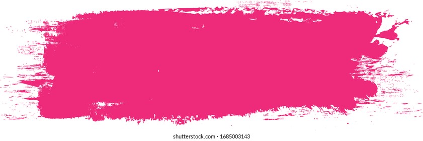 Pink brush stroke isolated on white background. Trendy brush stroke for pink ink paint, grunge backdrop, dirt banner, watercolor design and dirty texture. Brush stroke vector illustration