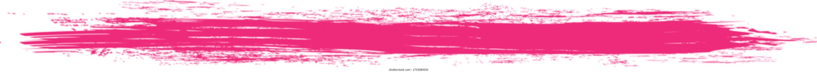 Golpe de pincel rosado aislado sobre fondo blanco. Pinza de pincel a la moda para pintura rosa, fondo de grunge, banner de suciedad, diseño de acuarela y textura sucia. Ilustración vectorial de pincel