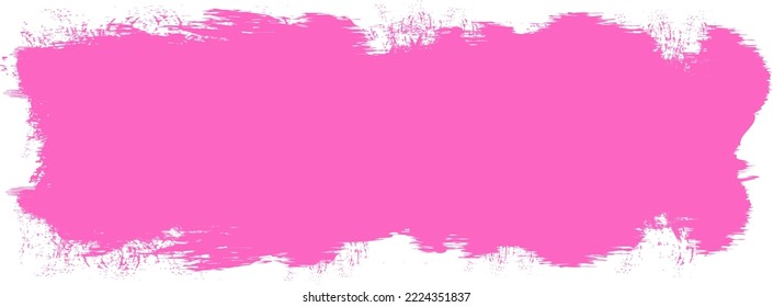 rosafarbener Pinselstrich einzeln auf Hintergrund. Painte Pinselstrich, Vektorgrafik für rosafarbene Farbe, Grunge Design Element, Schmutzbanner, Aquarell Design, schmutzige Textur. Trendiger Pinselstrich, Vektorgrafik