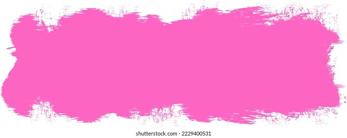 Golpe de pincel rosa aislado en el fondo. Vector de trazo de pincel para pintura rosa, elemento de diseño de grunge, banner de suciedad, diseño de acuarela, textura sucia. Icono de pincel de moda, ilustración vectorial