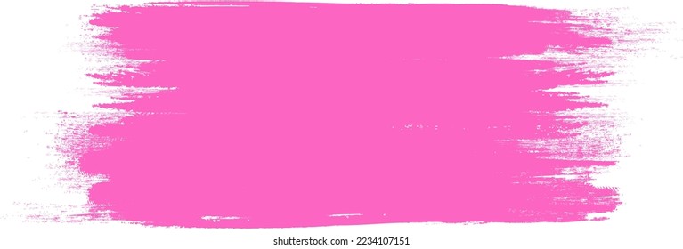 Golpe de pincel rosa aislado en el fondo. Vector de trazo de pincel para pintura rosa, elemento de diseño de grunge, banner de suciedad, diseño de acuarela, textura sucia. Icono de pincel de moda, ilustración vectorial