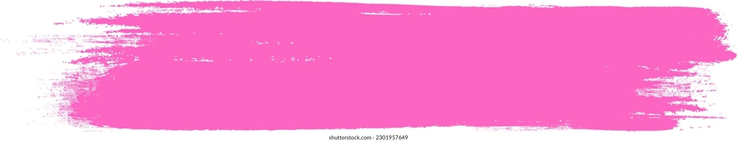 rosafarbener Pinselstrich einzeln auf Hintergrund. Pinselstrich, Pinselstrich-Vektorgrafik für Farbfarbe, Grunge-Design-Element, Schmutzbanner, Aquarell-Design, schmutzige Textur. Trendiger Pinselstrich, Vektorgrafik