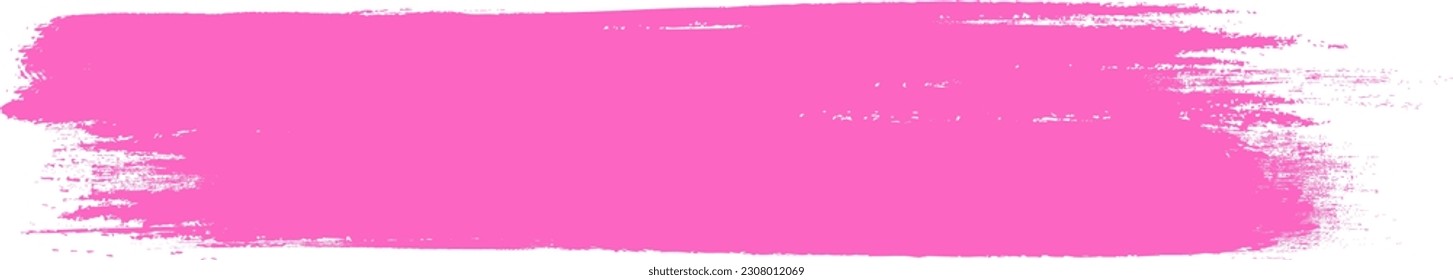 rosafarbener Pinselstrich einzeln auf Hintergrund. Pinselstrich, Pinselstrich-Vektorgrafik für Farbfarbe, Grunge-Design-Element, Schmutzbanner, Aquarell-Design, schmutzige Textur. Trendiger Pinselstrich, Vektorgrafik