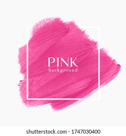Pink brush stroke paint background vector. Perfect painted design for logo, sale banner or headline.