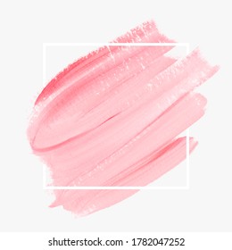 Vector de fondo de pinza de pincel rosa sobre marco cuadrado. Diseño perfecto para logotipo, titular y banner de venta. 