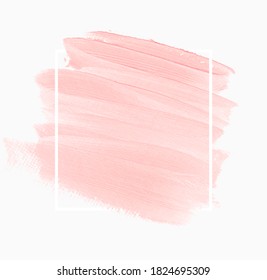 Pink brush stroke paint background vector over square frame. Perfect design for logo, headline and sale banner. 