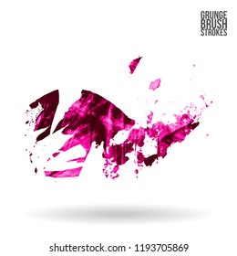 Pink brush stroke and texture. Grunge vector abstract hand - painted element. Underline and border design.