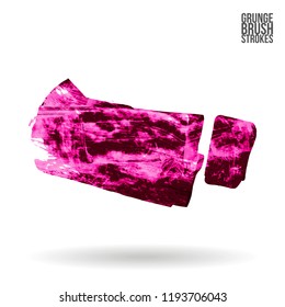 Pink brush stroke and texture. Grunge vector abstract hand - painted element. Underline and border design.
