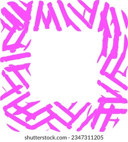 Pink brush strokes vector frame 