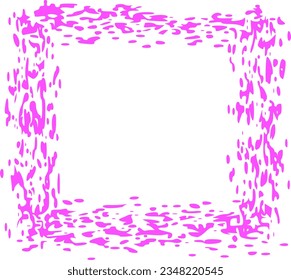 Pink brush strokes vector frame 