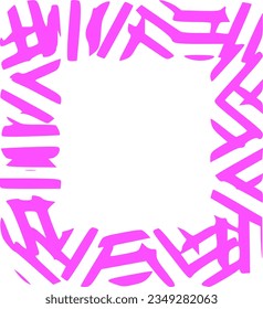 Marco vectorial de trazos de pincel rosa 